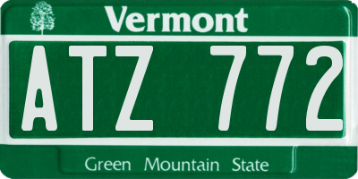 VT license plate ATZ772
