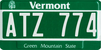VT license plate ATZ774