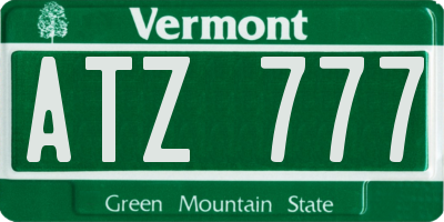 VT license plate ATZ777