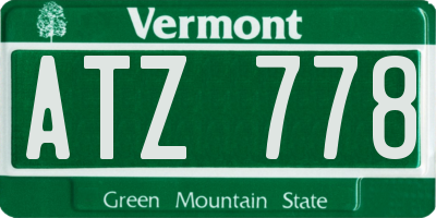 VT license plate ATZ778