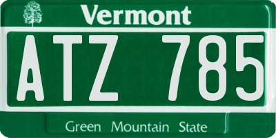 VT license plate ATZ785