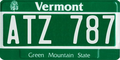VT license plate ATZ787