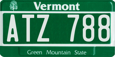 VT license plate ATZ788