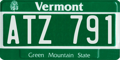 VT license plate ATZ791