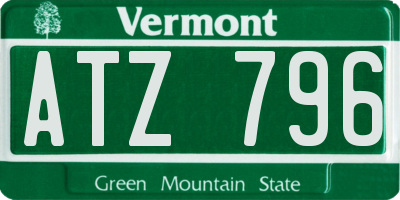 VT license plate ATZ796
