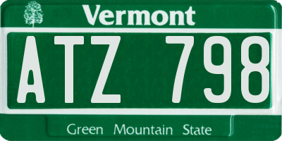VT license plate ATZ798