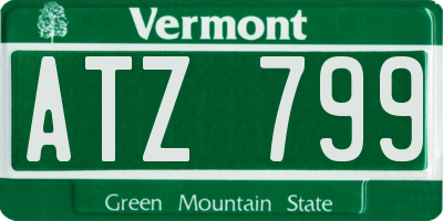VT license plate ATZ799