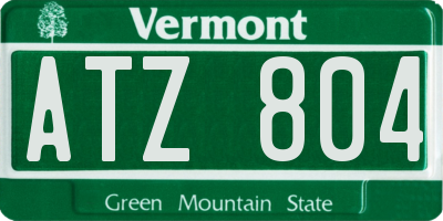 VT license plate ATZ804
