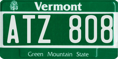 VT license plate ATZ808