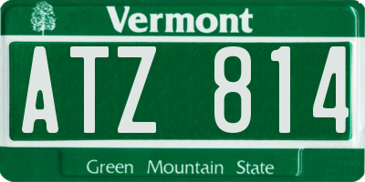 VT license plate ATZ814