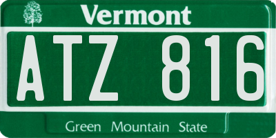 VT license plate ATZ816
