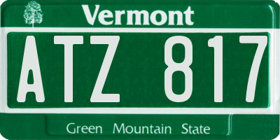 VT license plate ATZ817