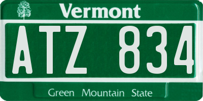VT license plate ATZ834