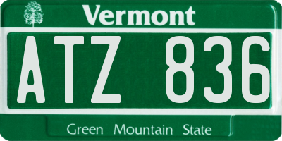 VT license plate ATZ836