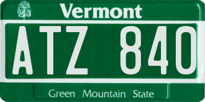 VT license plate ATZ840