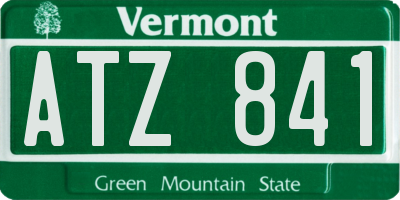 VT license plate ATZ841