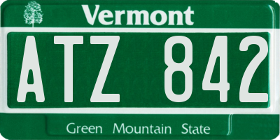 VT license plate ATZ842