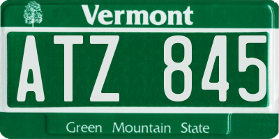 VT license plate ATZ845