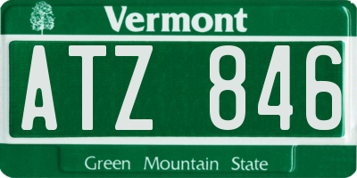 VT license plate ATZ846