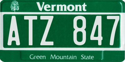 VT license plate ATZ847