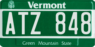 VT license plate ATZ848