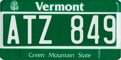 VT license plate ATZ849