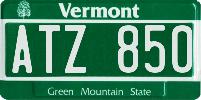 VT license plate ATZ850