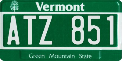 VT license plate ATZ851