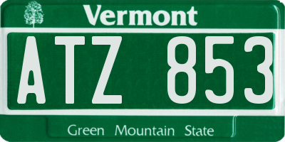 VT license plate ATZ853