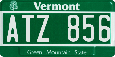 VT license plate ATZ856