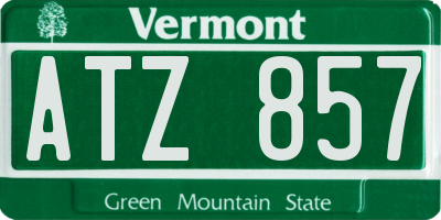VT license plate ATZ857