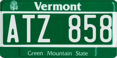 VT license plate ATZ858