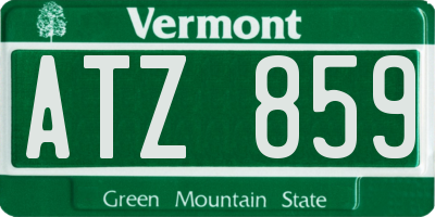 VT license plate ATZ859