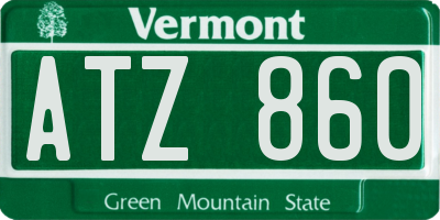 VT license plate ATZ860
