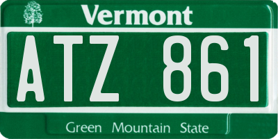 VT license plate ATZ861