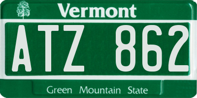 VT license plate ATZ862