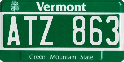 VT license plate ATZ863