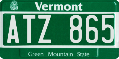 VT license plate ATZ865