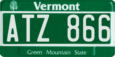 VT license plate ATZ866