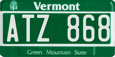 VT license plate ATZ868