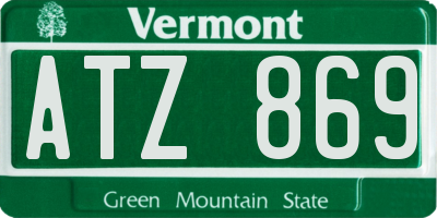 VT license plate ATZ869