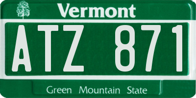 VT license plate ATZ871