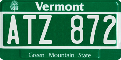 VT license plate ATZ872