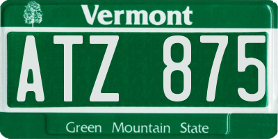 VT license plate ATZ875