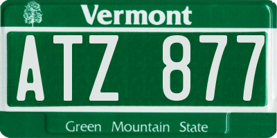 VT license plate ATZ877