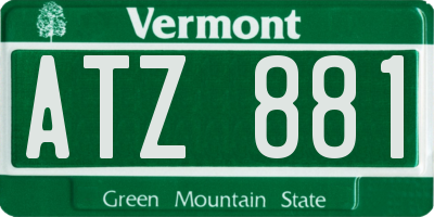 VT license plate ATZ881