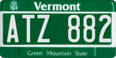 VT license plate ATZ882