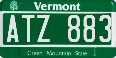 VT license plate ATZ883