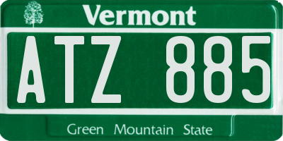 VT license plate ATZ885