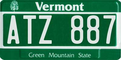 VT license plate ATZ887